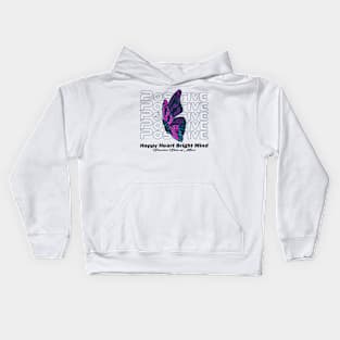 Positively Fluttering Butterfly Inspiration forever positive quotes for women's and men's Kids Hoodie